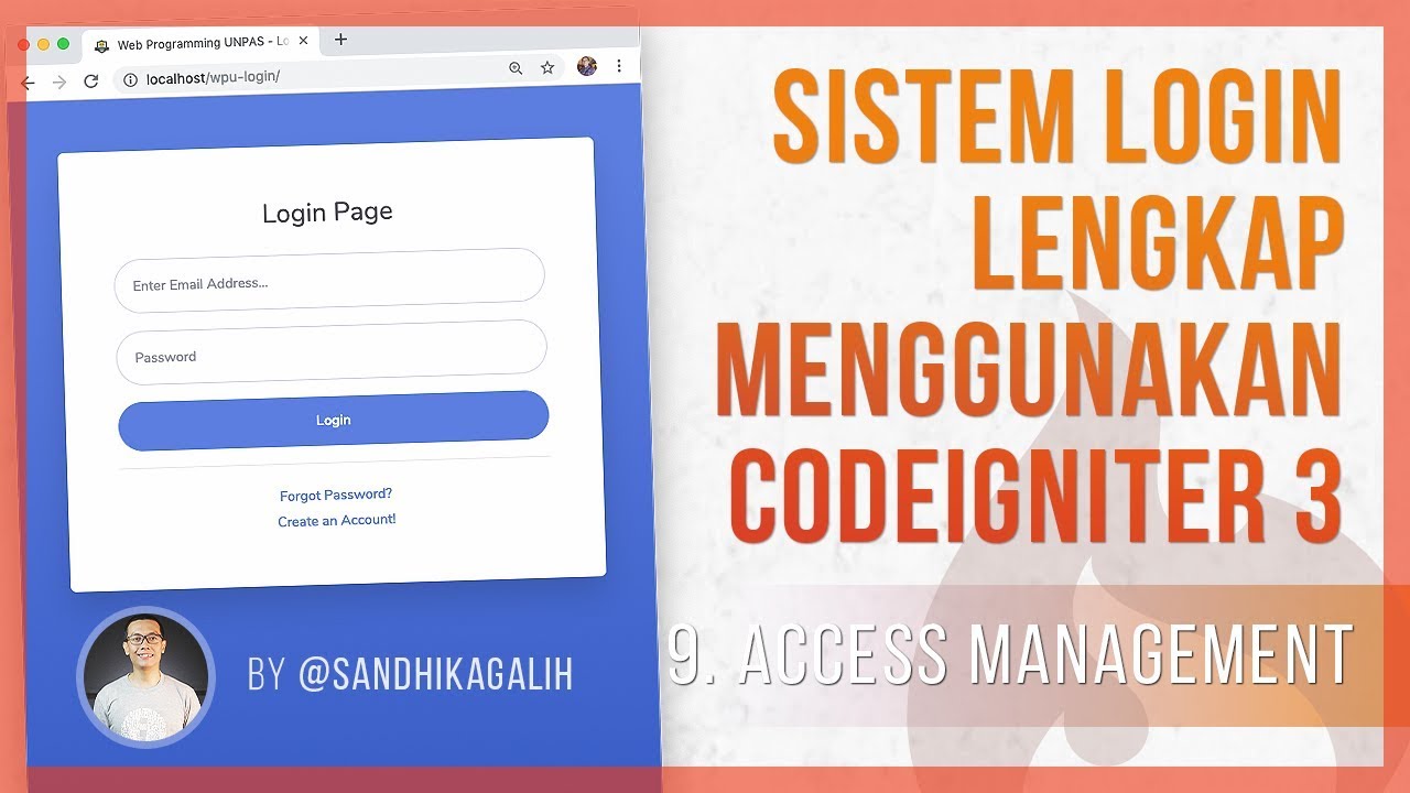 #9 ACCESS MANAGEMENT - Membuat Sistem Login Lengkap dengan CODEIGNITER 3