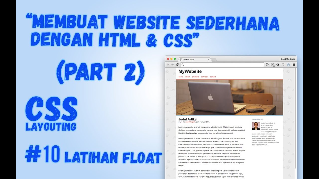 CSS Layouting - #10 Float : Membuat Website Sederhana (Part 2)