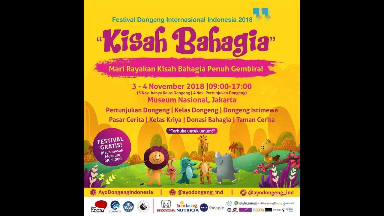 #LiveStreaming Sesi 1 - Festival Dongeng Internasional Indonesia 2018 #FDII2018 "Kisah Bahagia"