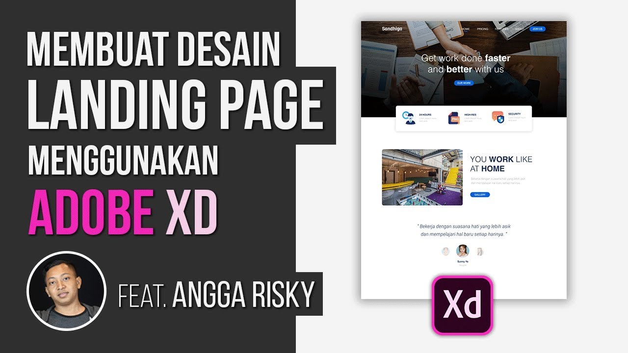 Membuat desain LANDING PAGE menggunakan ADOBE XD (feat. Angga Risky)