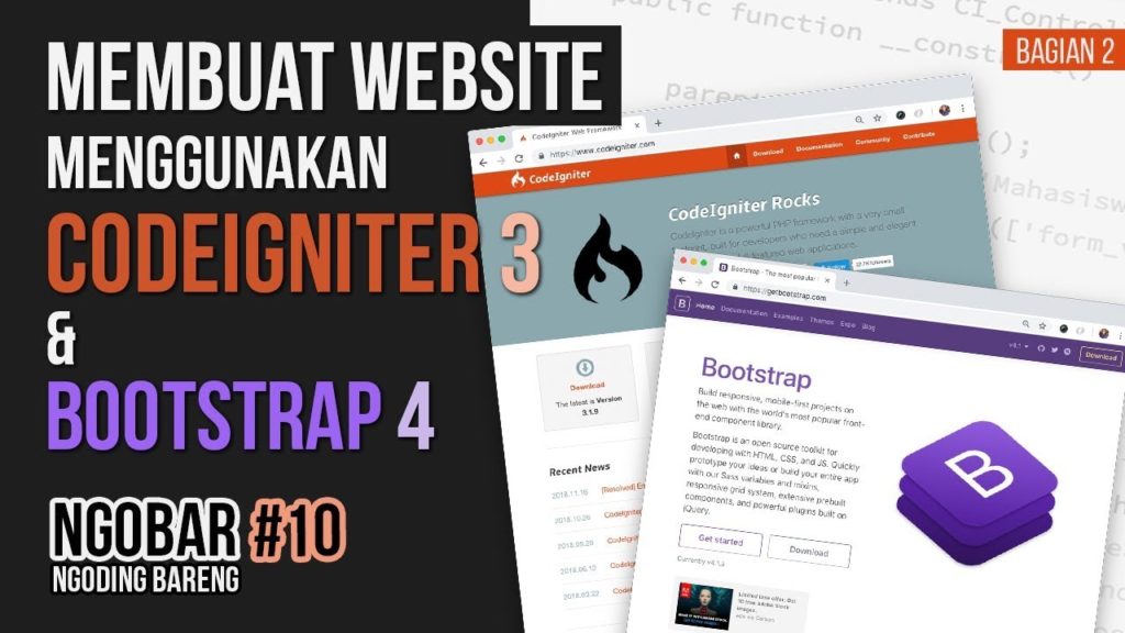 NGOBAR#10 : Membuat WEBSITE Menggunakan CODEIGNITER 3 Dan BOOTSTRAP 4 ...