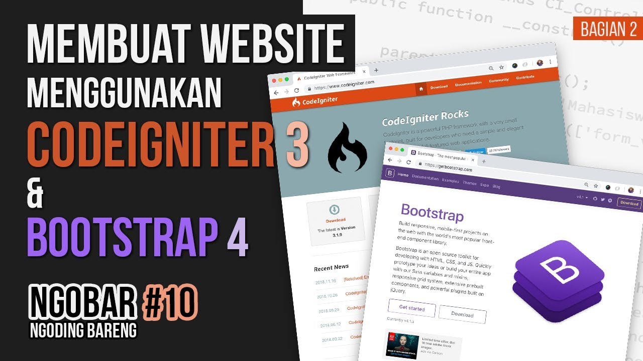 NGOBAR#10 : Membuat WEBSITE menggunakan CODEIGNITER 3 dan BOOTSTRAP 4 (bagian 2)