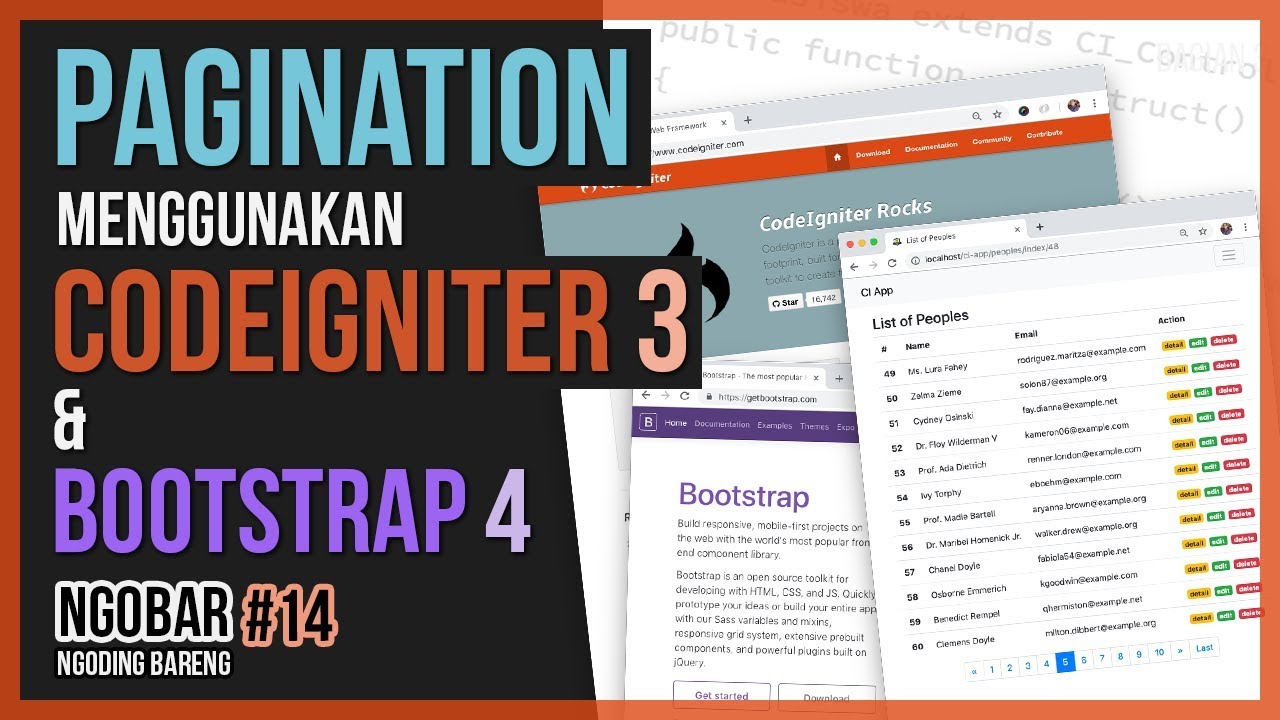 NGOBAR#14 : Membuat PAGINATION menggunakan CODEIGNITER 3 dan BOOTSTRAP 4