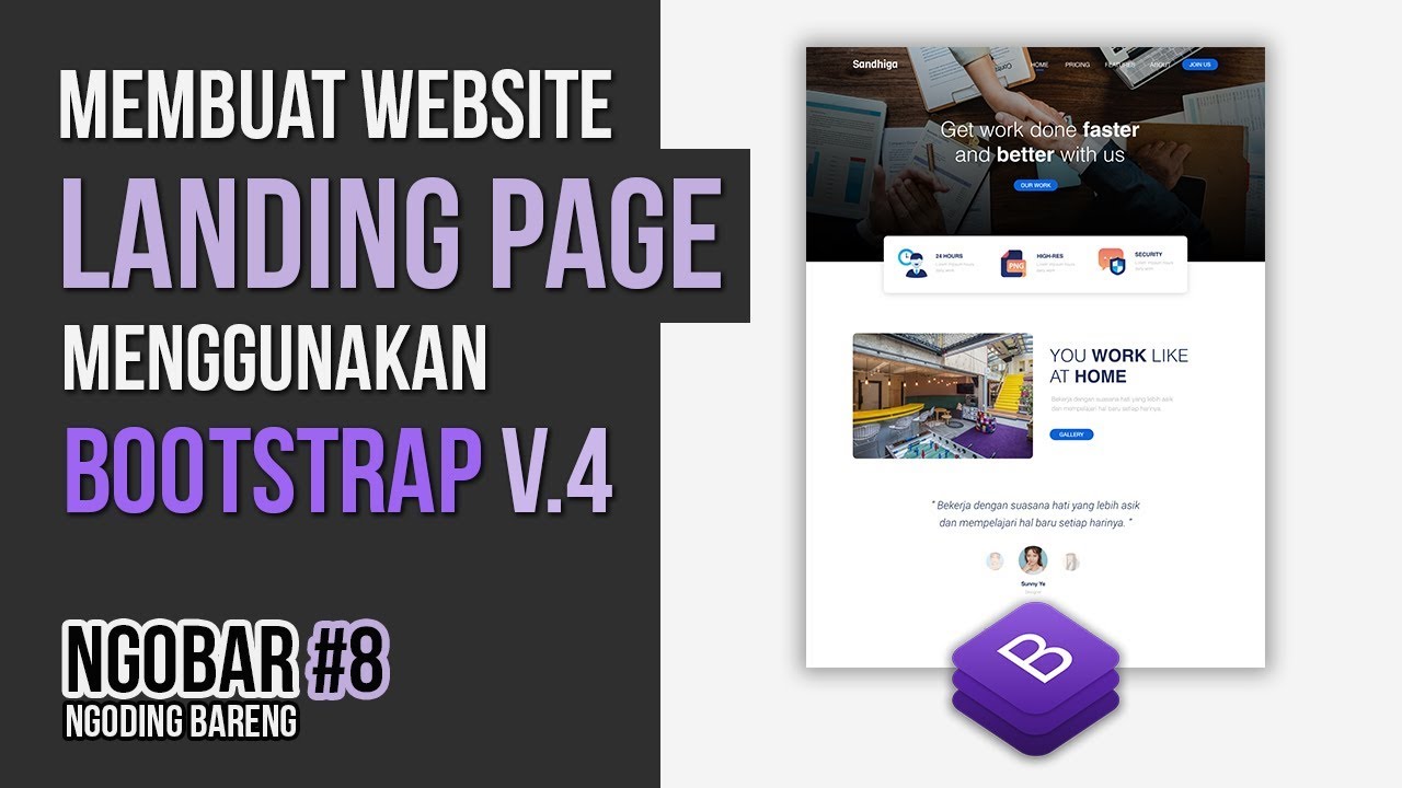 NGOBAR#8 : Membuat Website LANDING PAGE menggunakan BOOTSTRAP versi 4