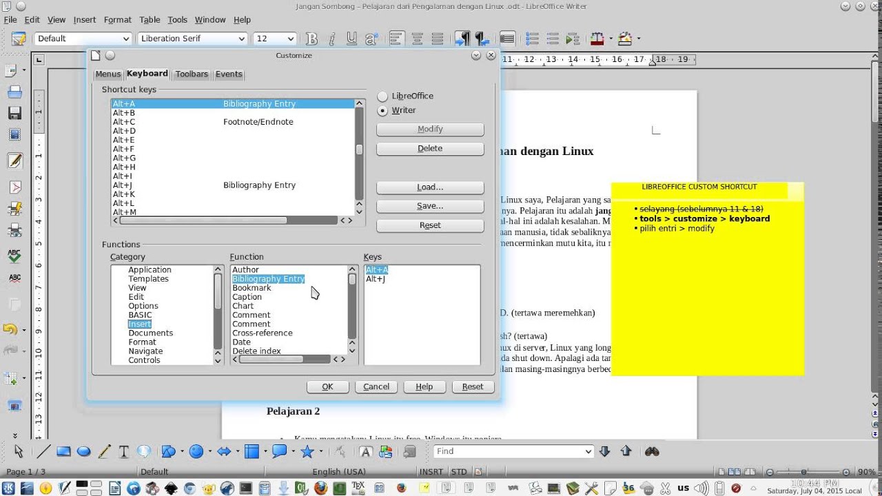 Serial Belajar Libreoffice - Memudahkan Hidup dengan Shortcut Key