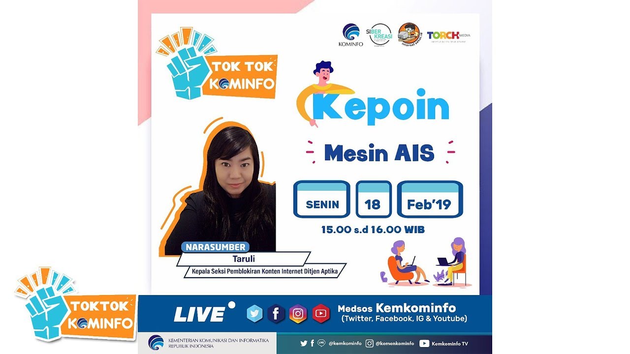 #TokTokKominfo Epsi 15 "Kepoin Mesin AIS" dgn Taruli, Kasi Pemblokiran Konten Internet Ditjen Aptika