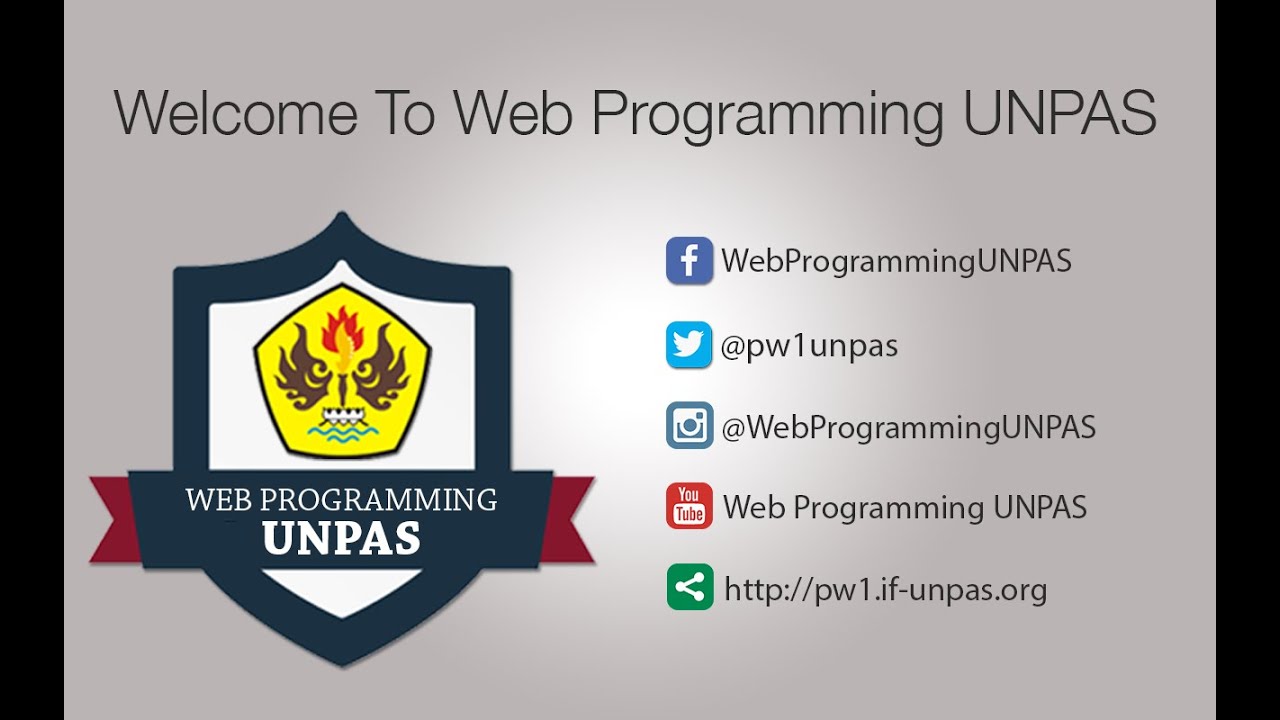 Welcome To Web Programming UNPAS