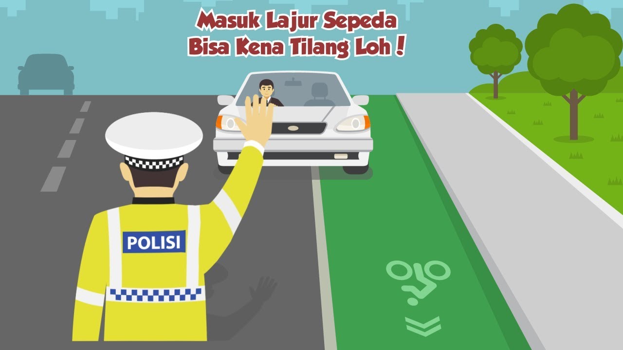 Masuk Lajur Sepeda Bisa Kena Tilang Loh!