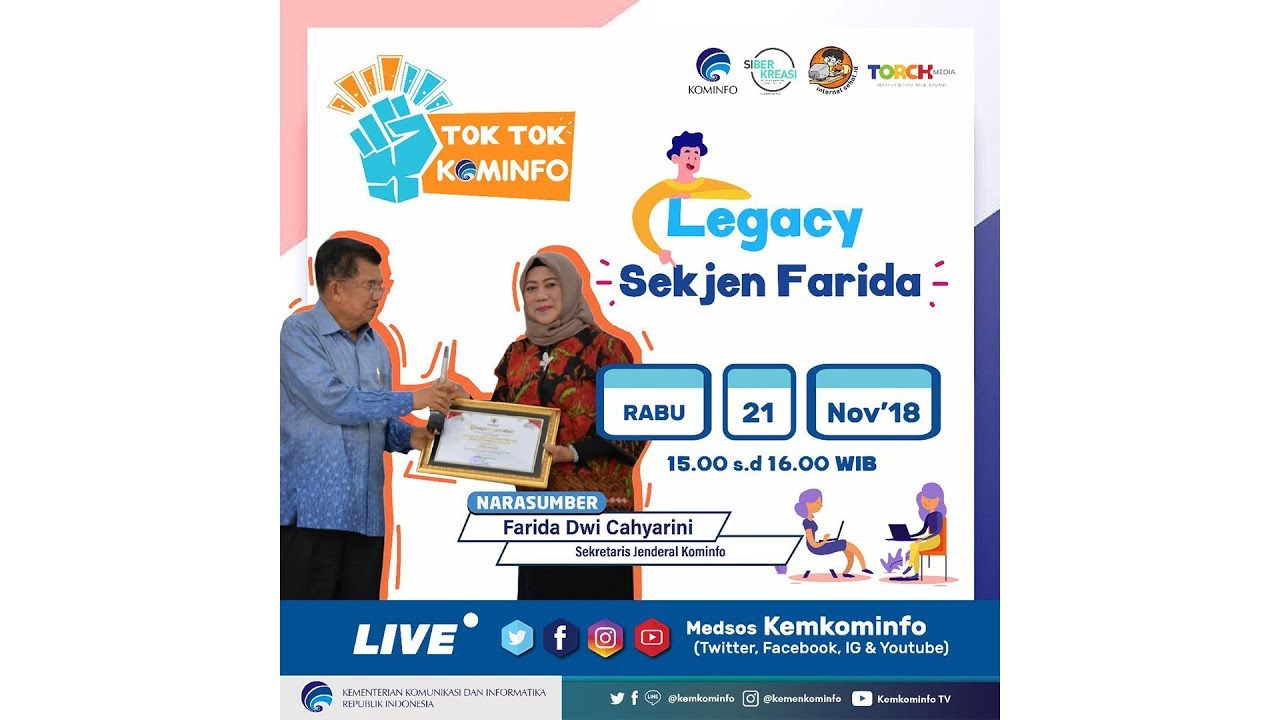 #TokTokKominfo Eps 3 "Legacy Sekjen Farida" bersama Ibu Farida Dwi Cahyarini (Sekjen Kemenkominfo)