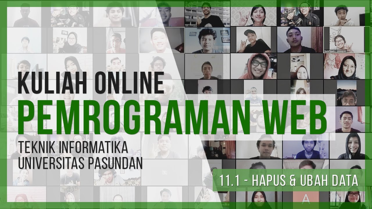 Kuliah Pemrograman Web 2020 | Pertemuan 11 - 1 (Delete & Update Data)