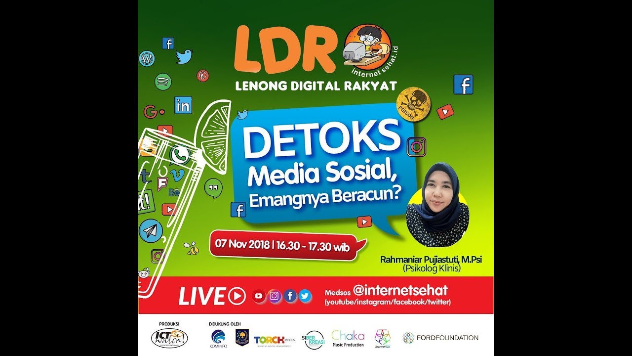 #LiveStreaming #LDR Lenong Digital Rakyat #18 Detoks Media Sosial, Emangnya Beracun? @internetsehat