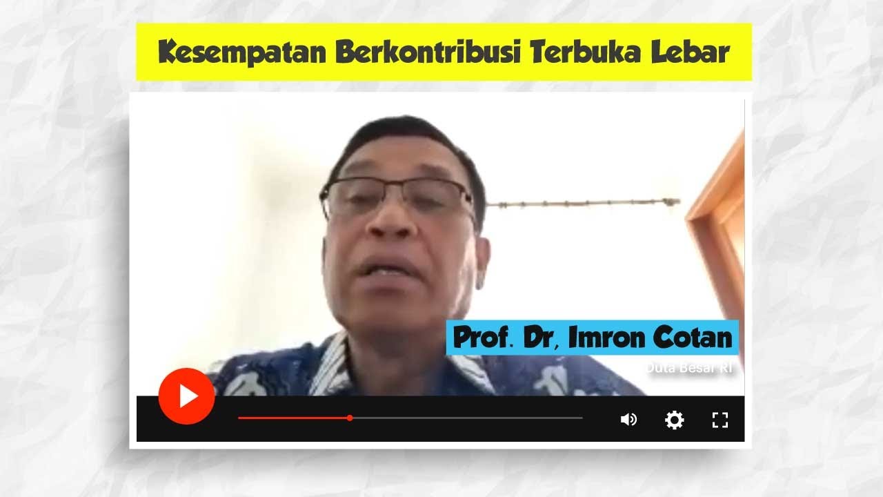 Peluang Bagi Pemuda Papua menurut Prof. Dr. Imron Cotan - Webinar GPRTV