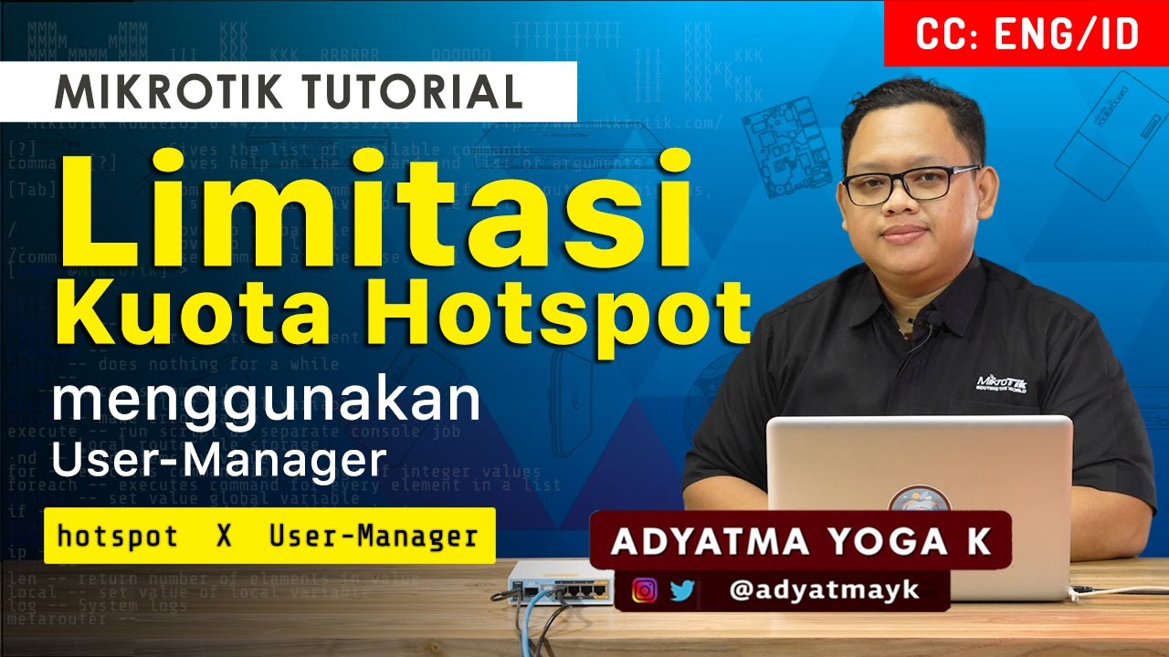 Limitasi Kuota Hotspot dengan User-Manager - MIKROTIK TUTORIAL [ENG SUB]