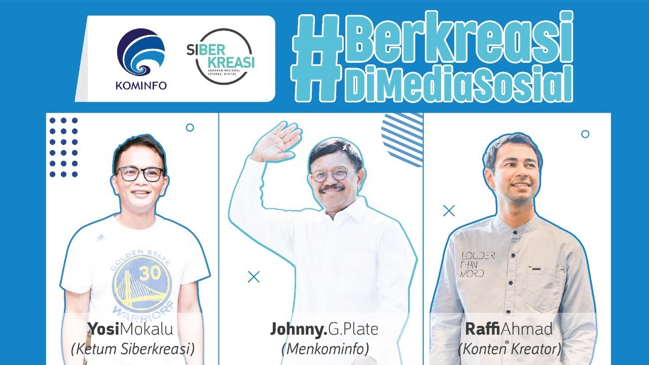 Menteri Kominfo Bersama Raffi Ahmad dan Yosi Mokalu #BerkreasiDiMediaSosial