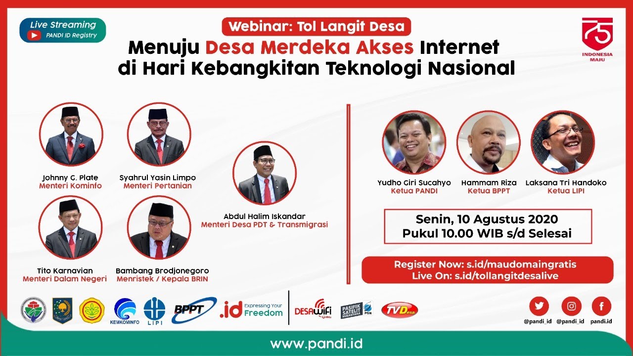 Webinar Tol Langit: Menuju Desa Merdeka Akses Internet di Hari Kebangkitan Teknologi Nasional