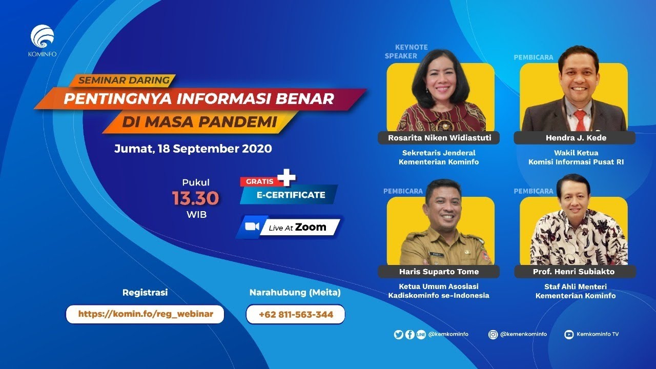 [SEMINAR DARING] Pentingnya Informasi Benar di Masa Pandemi