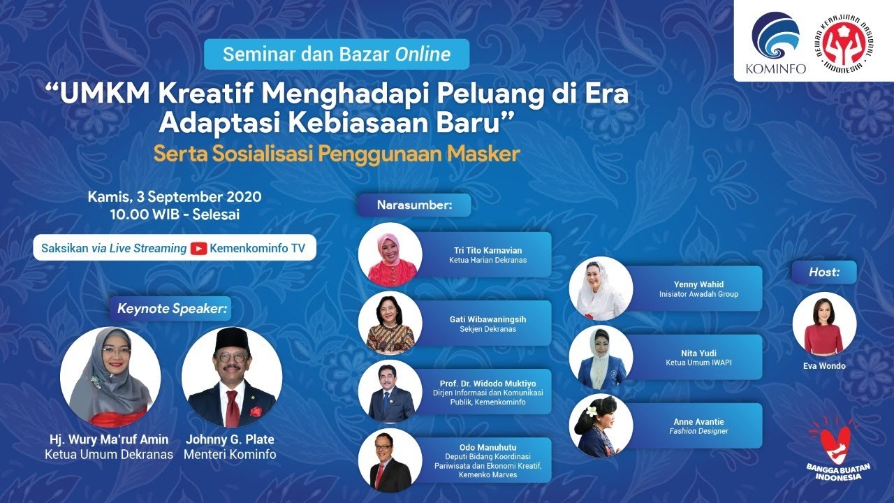 Seminar Online: UMKM Kreatif Menghadapi Peluang di Era Adaptasi Kebiasaan Baru