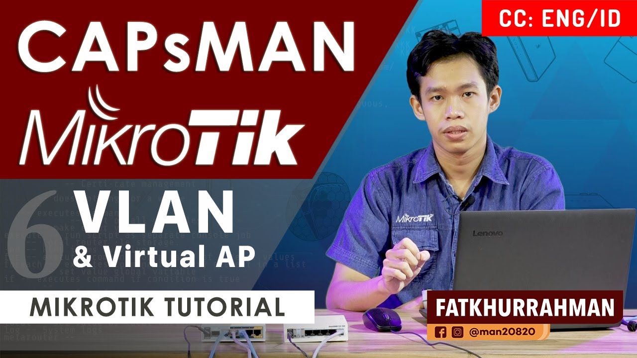 cAPsMAN Menggunakan VLAN & VAP - MIKROTIK TUTORIAL [ENG SUB]