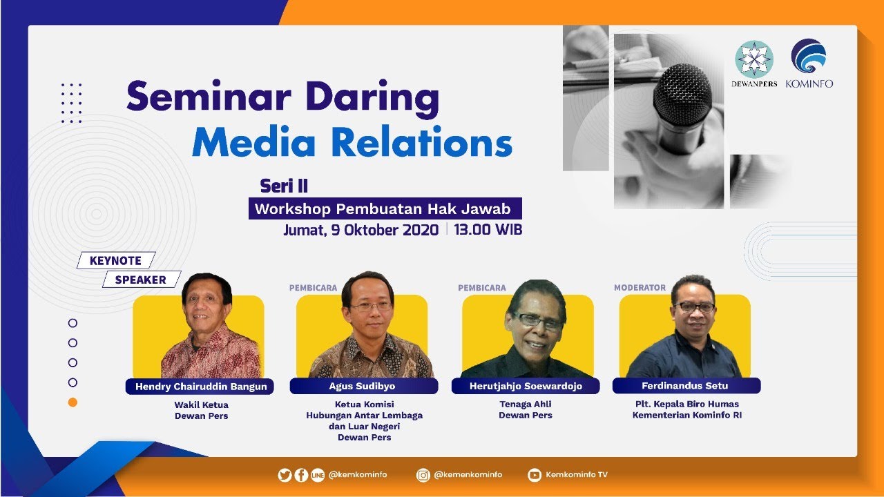 Seminar Daring Media Relations - Seri 2: Workshop Pembuatan Hak Jawab