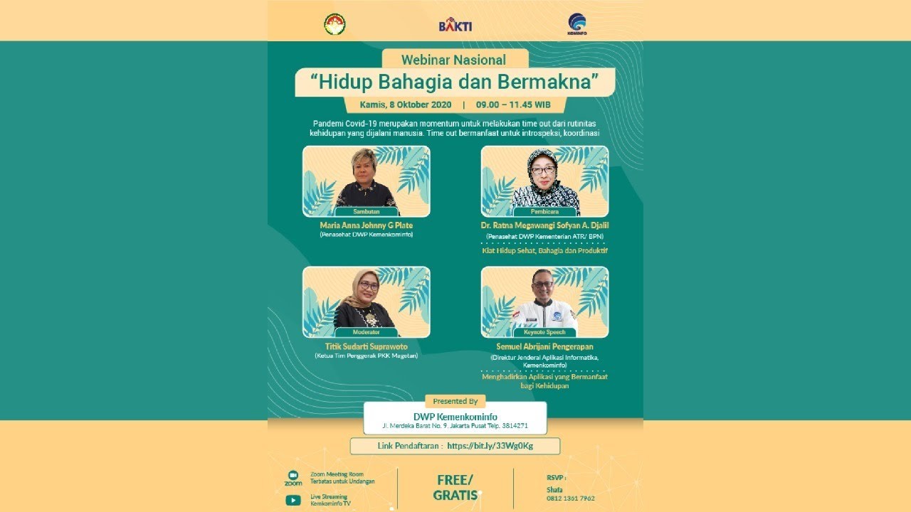 Webinar Nasional "Hidup Bahagia dan Bermakna" - Dharma Wanita Persatuan