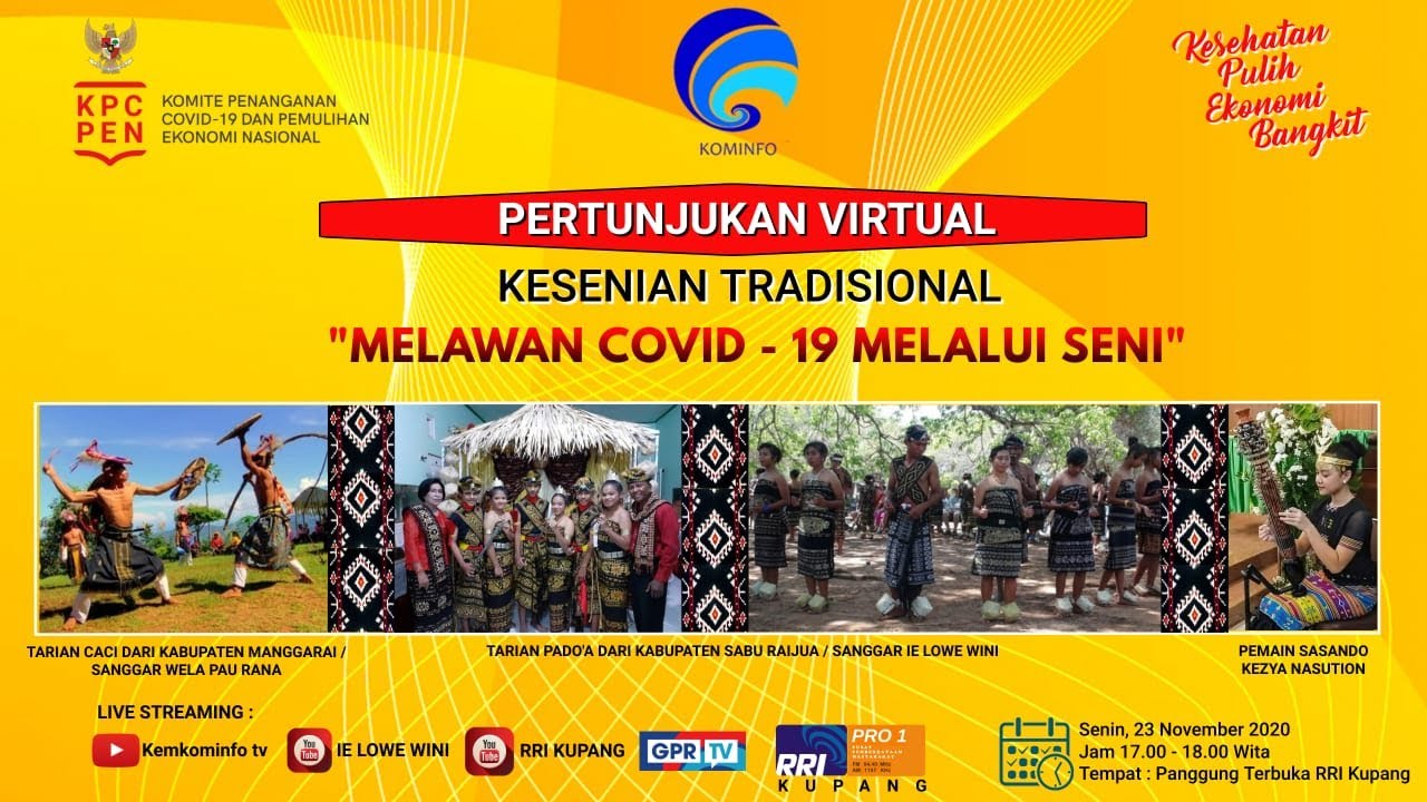 PERTUNJUKAN VIRTUAL KESENIAN TRADISIONAL MELAWAN COVID - 19 MELALUI SENI