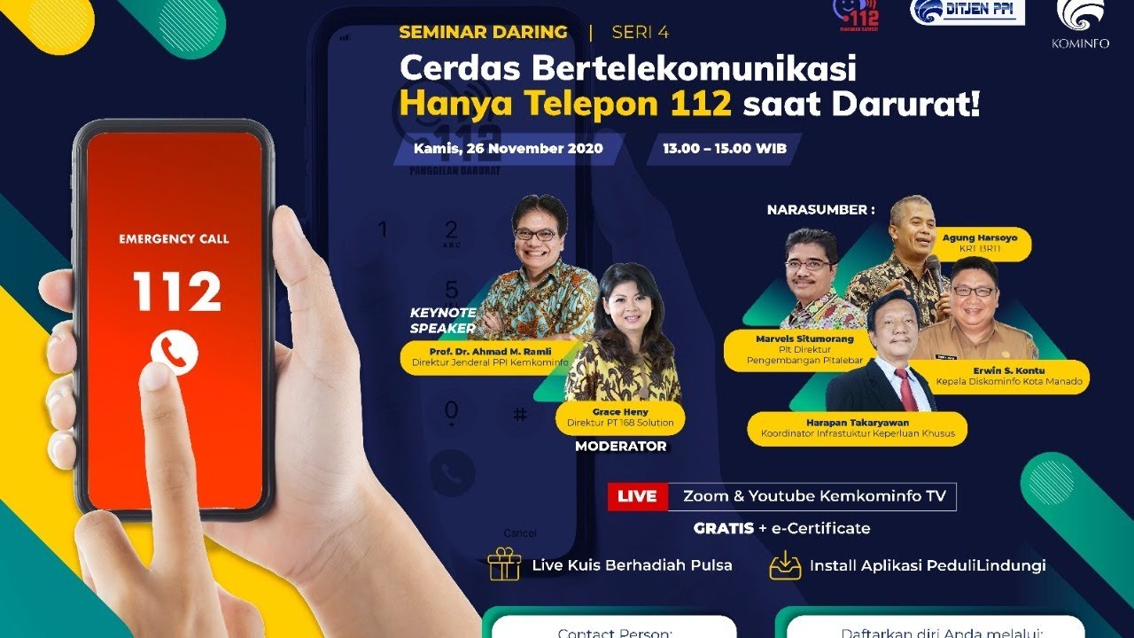 [Seminar Daring] Cerdas Bertelekomunikasi: Hanya Telepon 112 Saat Darurat