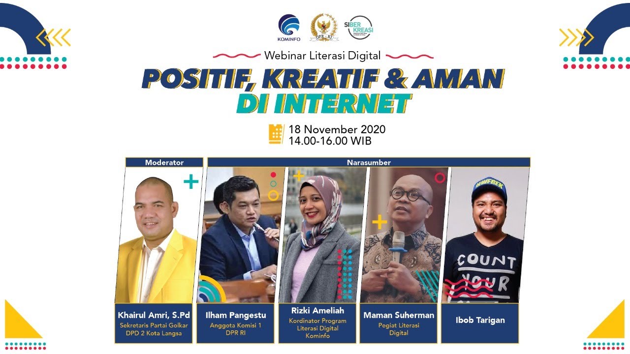 Webinar Literasi Digital: Positif, Kreatif, dan Aman di Internet