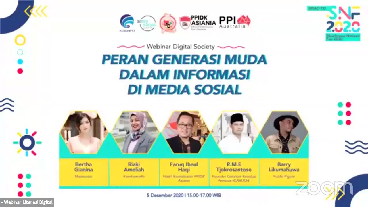 Webinar Digital Society “Peran Generasi Muda dalam Informasi di Media Digital”