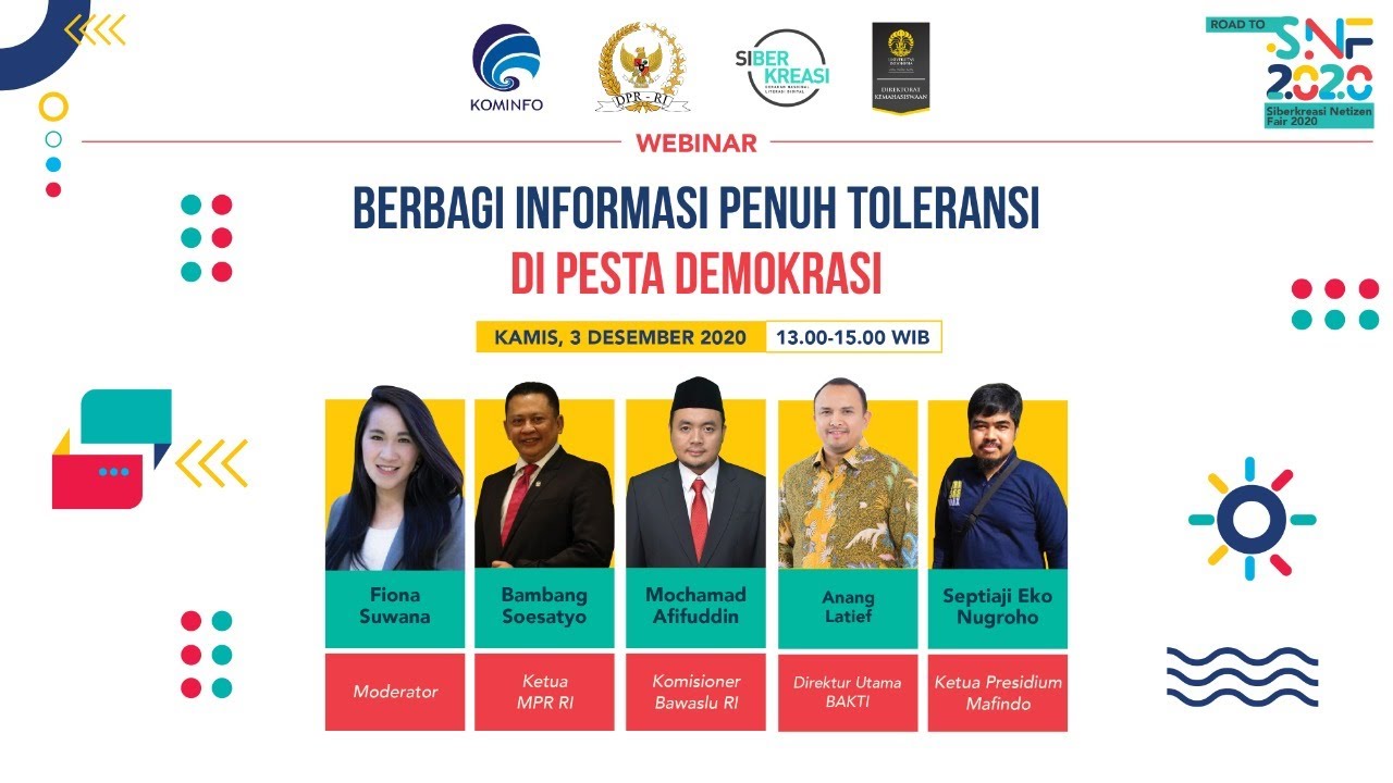 Webinar Literasi Digital “Berbagi Informasi Penuh Toleransi di Pesta Demokrasi”