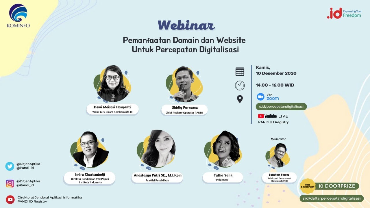 [Webinar] Pemanfaatan Domain dan Website Untuk Percepatan Digitalisasi