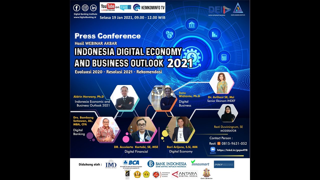 KONFERENSI PRESS HASIL WEBINAR AKBAR "INDONESIA DIGITAL ECONOMY AND BUSINESS OUTLOOK 2021"