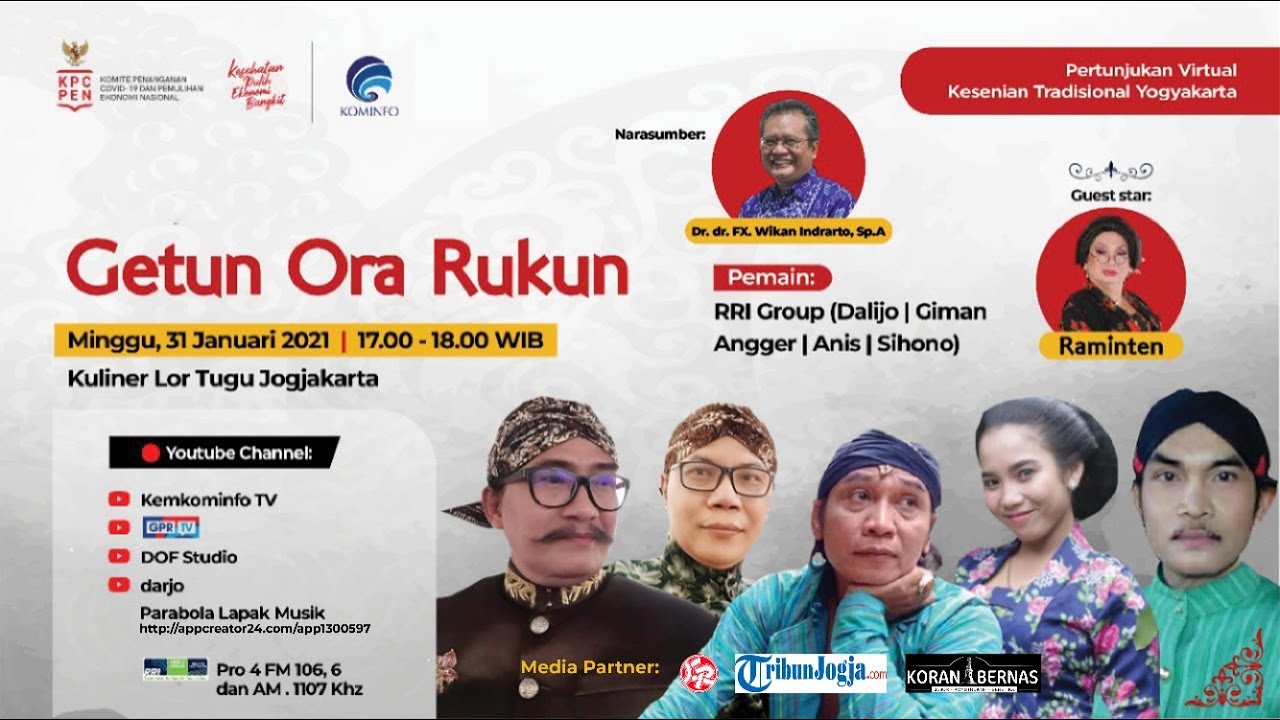 [Pertunjukan Virtual] Getun Ora Rukun - RRI Grup dengan Bintang Tamu : RAMINTEN