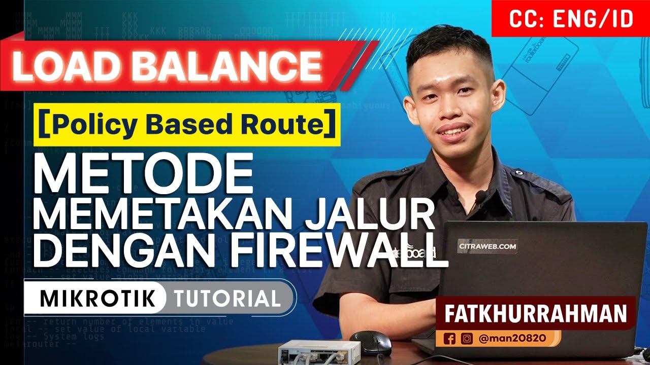 Policy Based Route dengan Firewall - MIKROTIK TUTORIAL [ENG SUB]