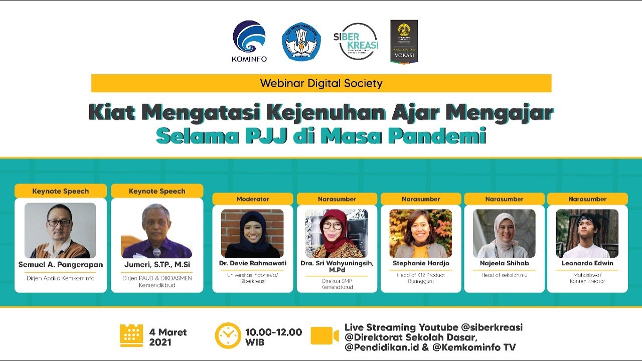 Webinar Digital Society “Kiat Mengatasi Kejenuhan Ajar Mengajar Selama PJJ di Masa Pandemi”