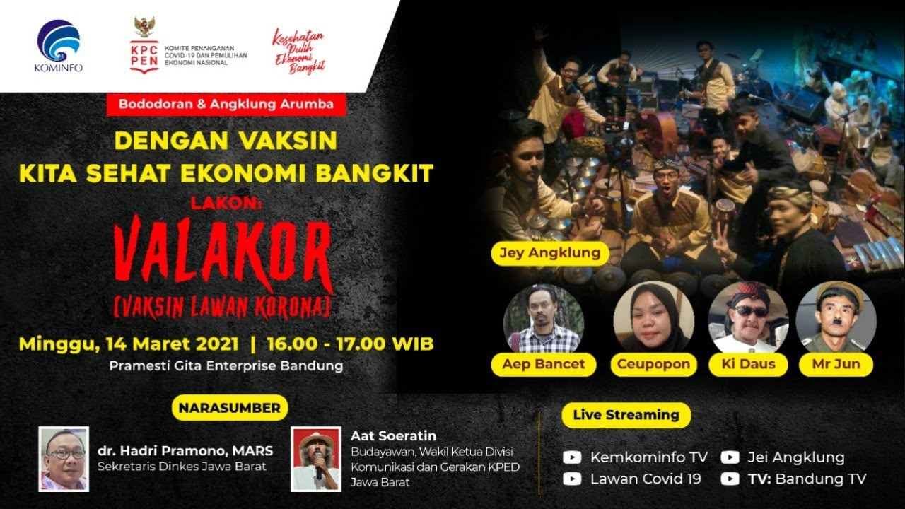 [Pertunjukan Rakyat] Bododoran & Angklung Arumba - Lakon : VALAKOR (Vaksin Lawan Korona)