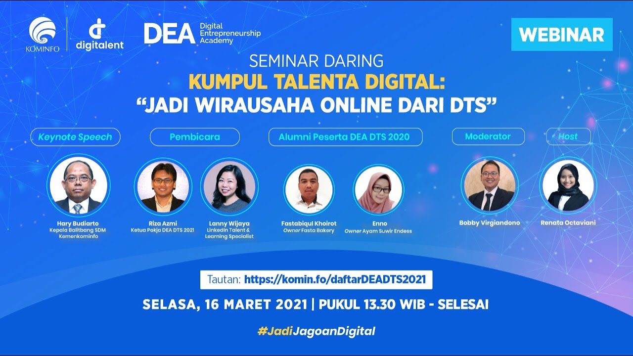 [Seminar Daring] Kumpul Talenta Digital : "Jadi Wirausaha Online dari DTS"