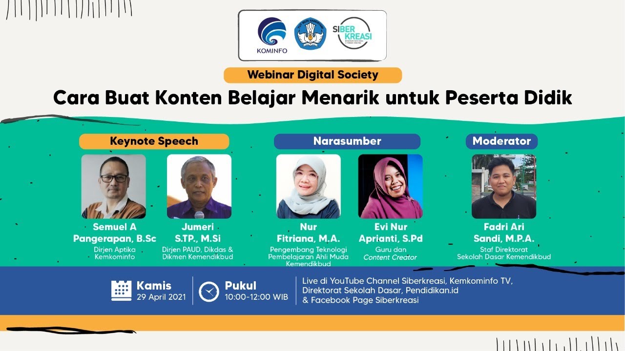 Webinar Digital Society “Cara Buat Konten Belajar Menarik untuk Peserta Didik”