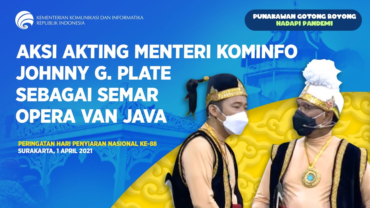 Aksi Menteri Kominfo Johnny G. Plate Beradu Akting Opera Van Java dengan Ganjar Pranowo