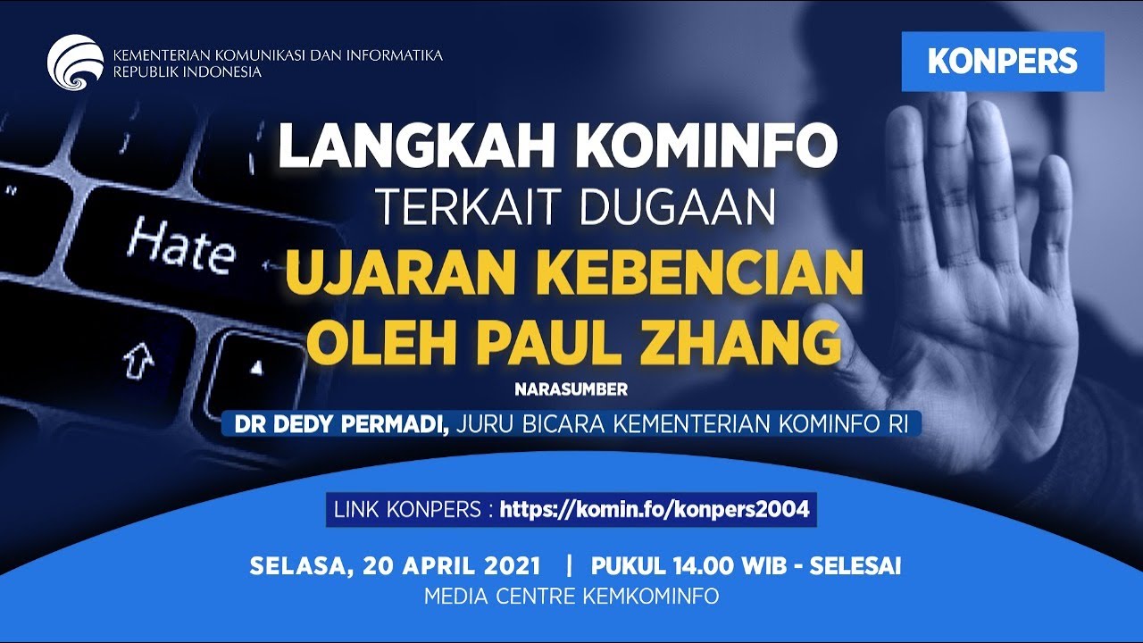 Langkah Kominfo Terkait Dugaan Ujaran Kebencian oleh Paul Zhang