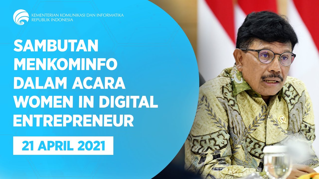 Sambutan Menkominfo Johnny G. Plate - Women in Digital Entrepreneurship