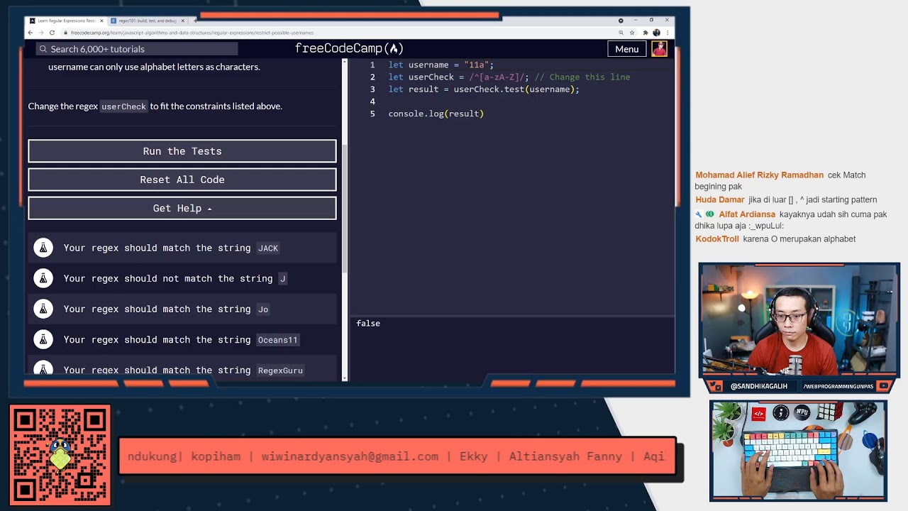 Belajar Bareng Regular Expression di FreeCodeCamp | Part 2 | ketik !commands
