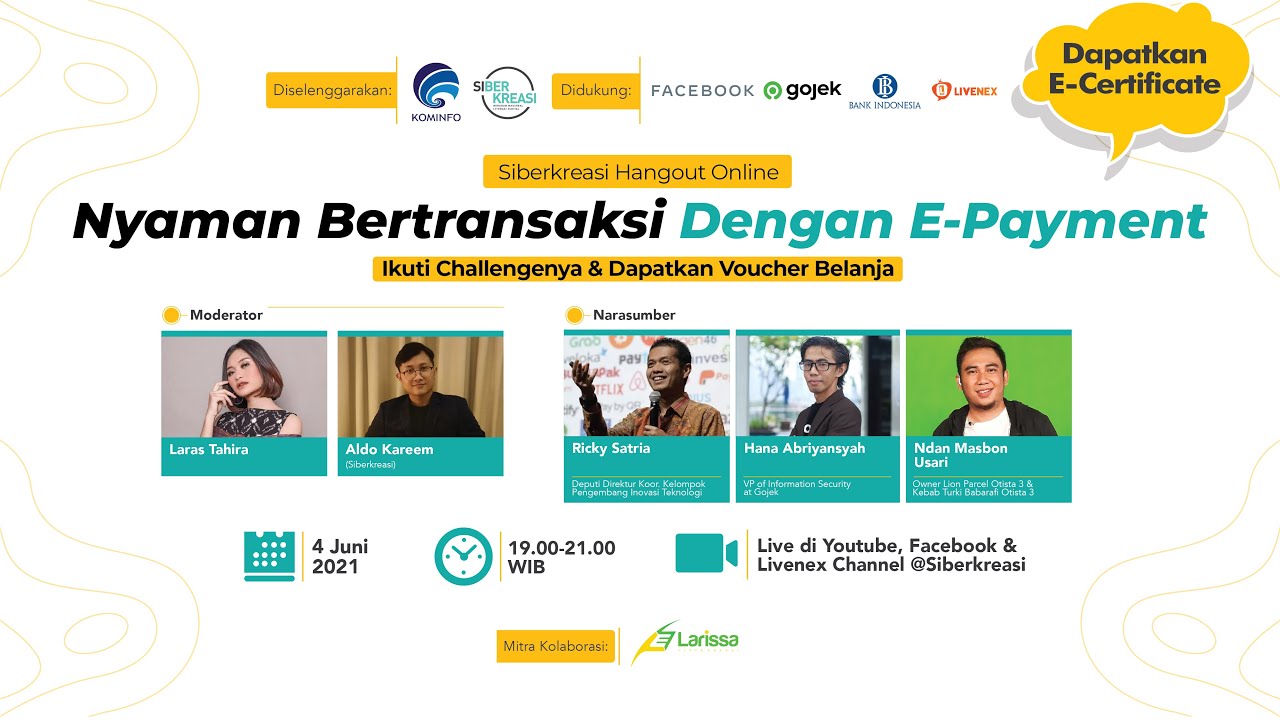 Siberkreasi Hangout Online Eps. 51: Nyaman Bertransaksi dengan E-Payment