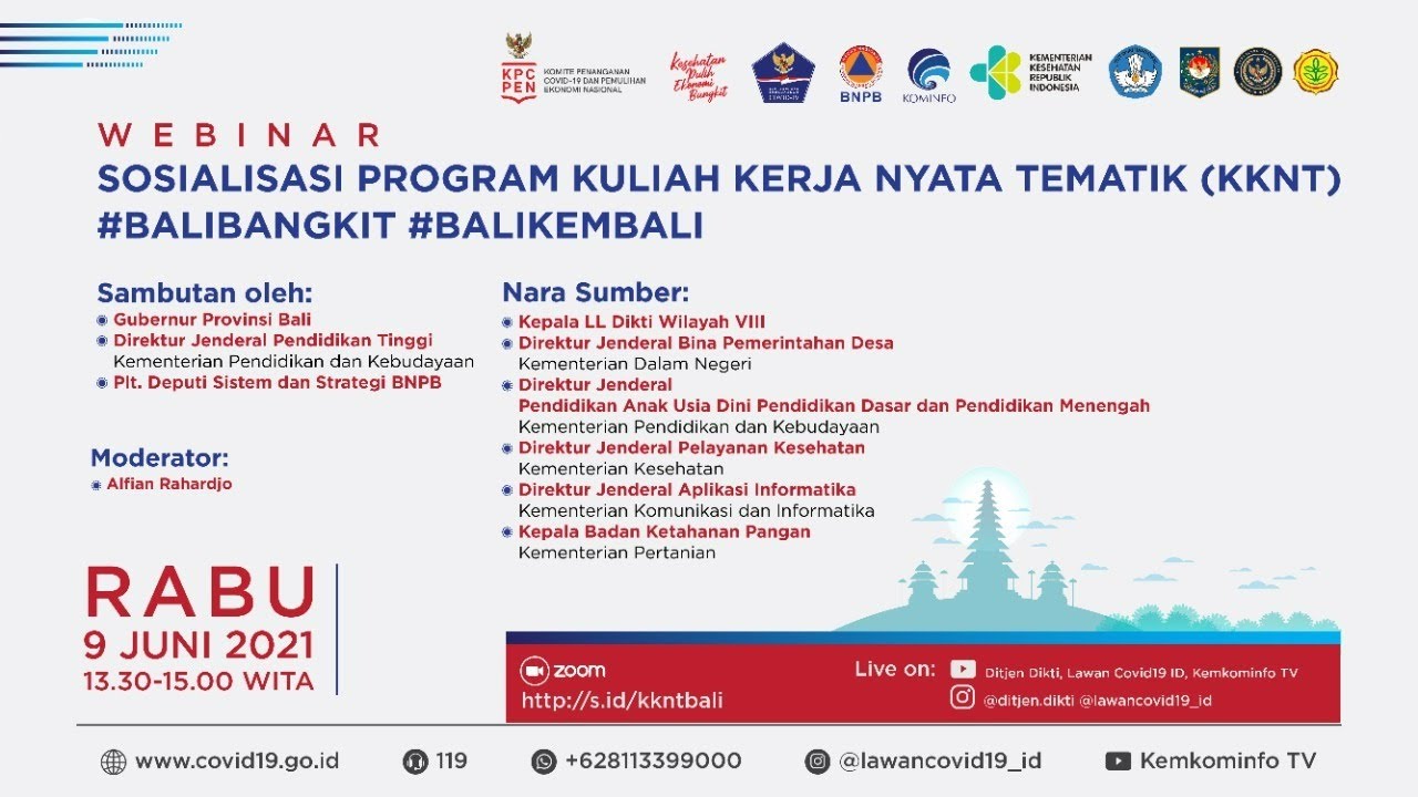 [WEBINAR] Sosialisasi Program Kuliah Kerja Nyata Tematik (KKNT) #BALIBANGKIT #BALIKEMBALI