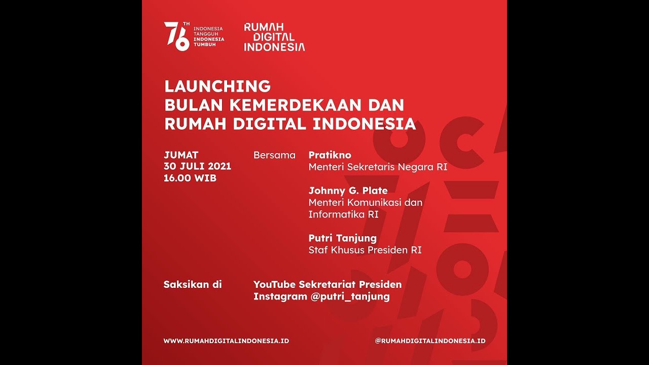 LIVE: Konferensi Pers tentang Bulan Kemerdekaan dan Rumah Digital Indonesia, 30 Juli 2021