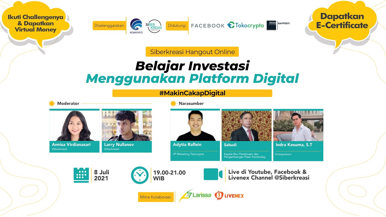 Siberkreasi Hangout Online Eps. 54: “Belajar Investasi Menggunakan Platform Digital”