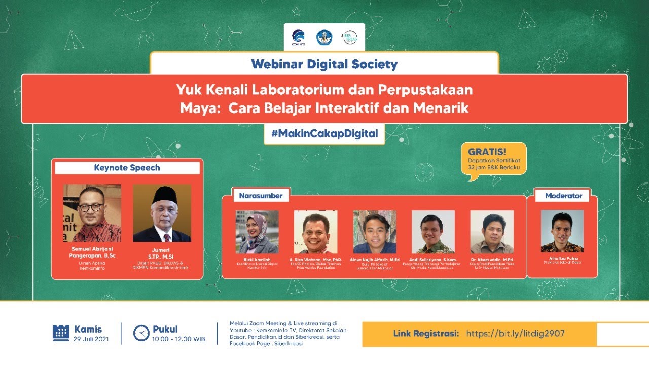 Webinar Digital Society -Kenali Laboratorium &  Perpustakaan Maya: Cara Belajar Interaktif & Menarik