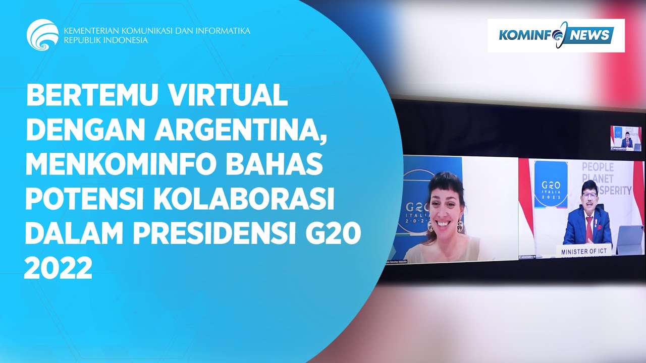 Bertemu Virtual dengan Argentina, Menkominfo Bahas Potensi Kolaborasi dalam Presidensi G20 2022