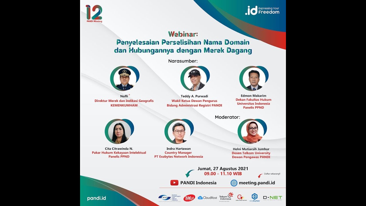 [LIVE] Webinar Penyelesaian Perselisihan Nama Domain dan Hubungannya dengan Merek Dagang