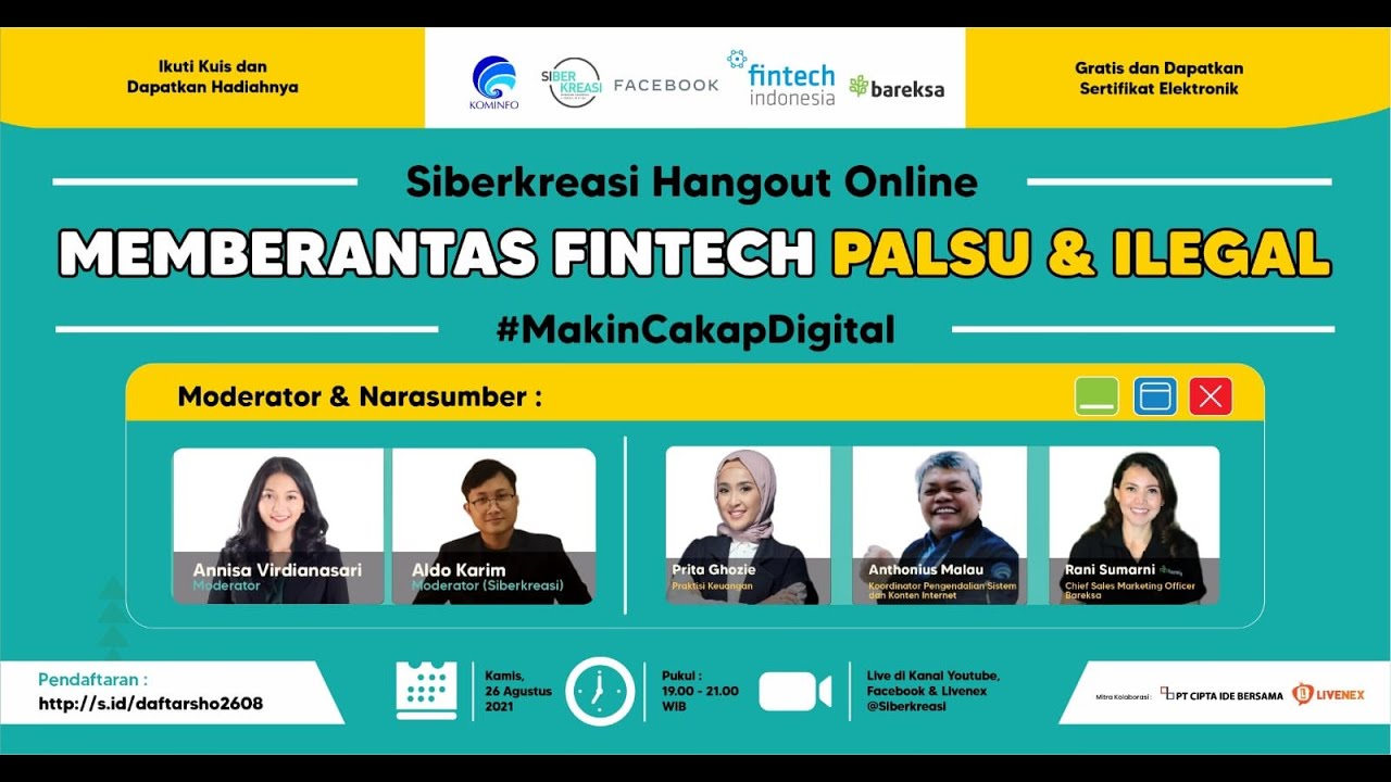 Siberkreasi Hangout Online Eps. 59: “Memberantas Fintech Palsu dan Ilegal"