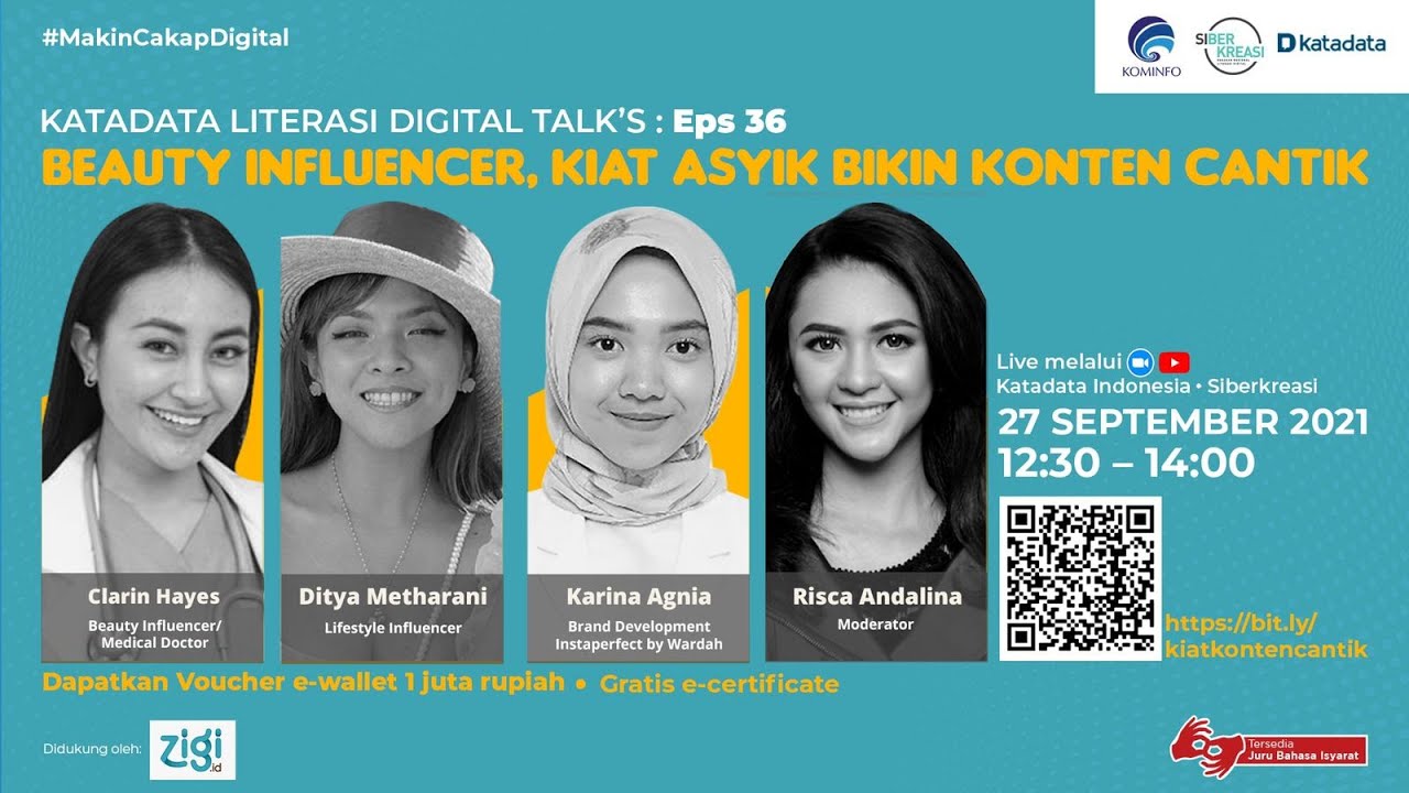 Katadata Literasi Digital Talks: Beauty Influencer, Kiat Asyik Bikin Konten Cantik